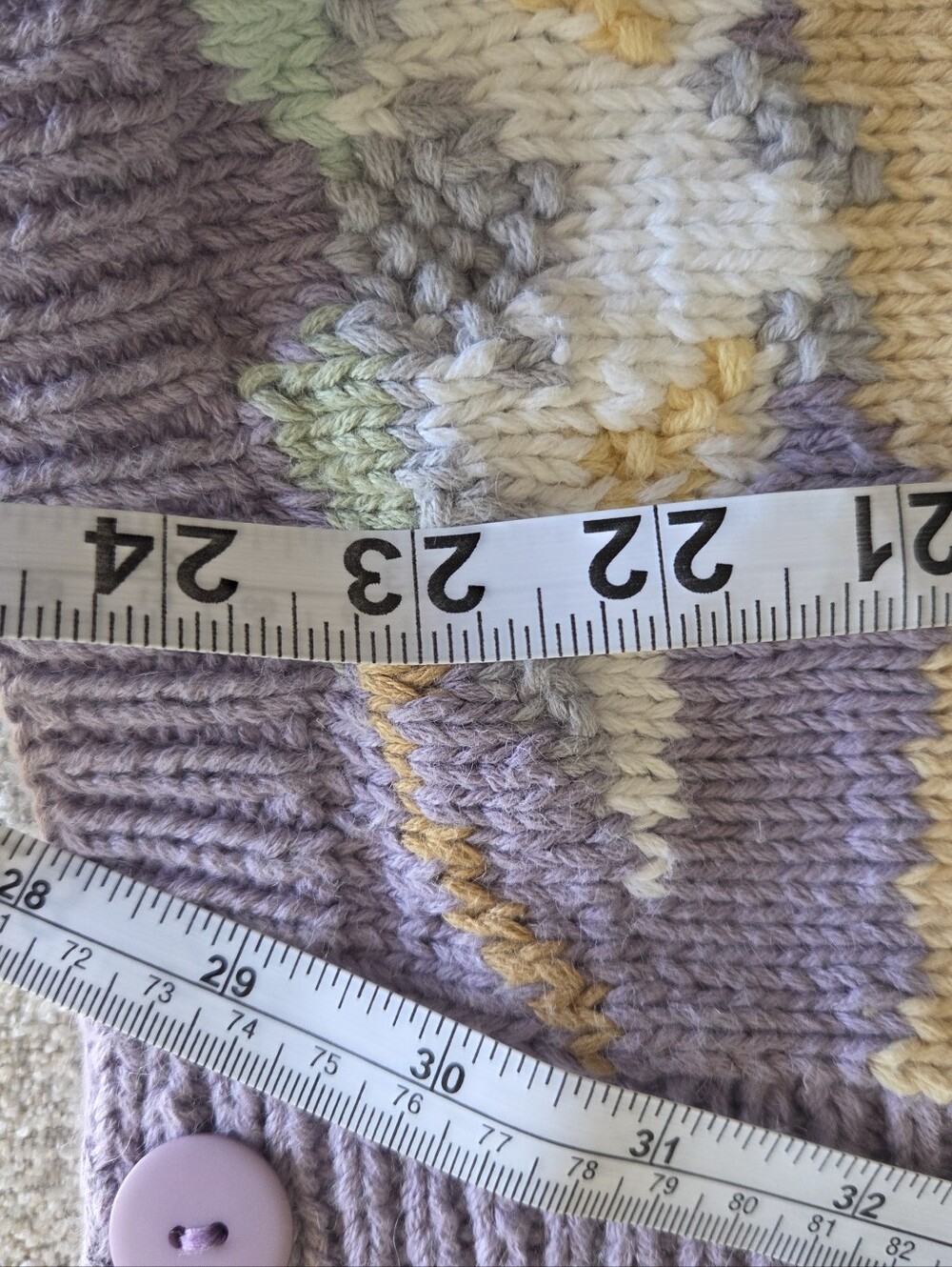 Vintage Together! Swan & Koi Pond Pastel Knit Cardigan - Size M - Picture 7 of 7